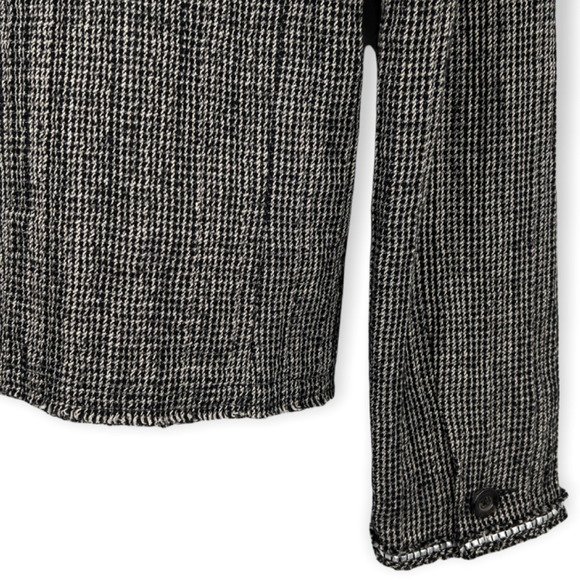 Isabel Marant Black Houndstooth Studded Hem Lines Blazer Jacket Size 2 - Picture 5 of 10